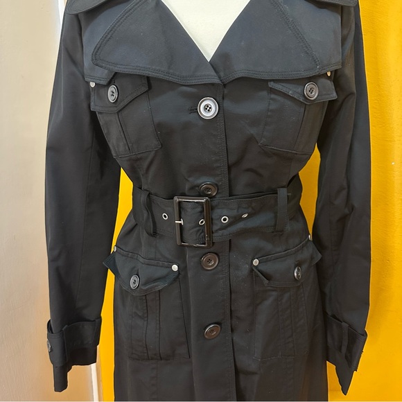 Sugarfly Black Lightweight Trench Coat - Size Medium - Picture 3 of 4